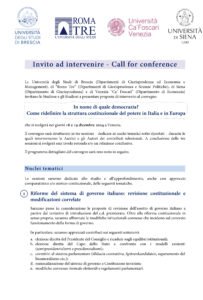 Call for conference - Venezia Locandina